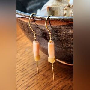 Gold+Pink stone earrings